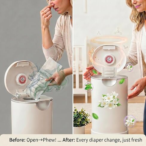 20 Packs Jasmine Scented Diaper Pail Deodorizer Refills, Natural Corn Cob Odor Absorber for Munchkin Step & Pail, Odor Eliminator, Calming Nursery Freshener in Kuwait