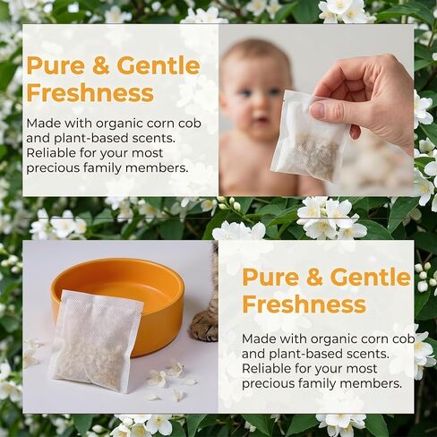 20 Packs Jasmine Scented Diaper Pail Deodorizer Refills, Natural Corn Cob Odor Absorber for Munchkin Step & Pail, Odor Eliminator, Calming Nursery Freshener in Kuwait