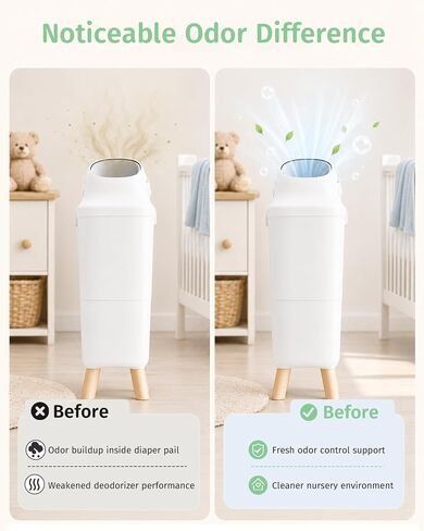 4-Pack Replacement Deodorizer Packs Compatible with Momcozy Diaper Pail, Diaper Pail Deodorizer Refills, Easy Replacement Packs for Nursery Use in Kuwait