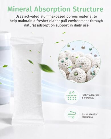 4-Pack Replacement Deodorizer Packs Compatible with Momcozy Diaper Pail, Diaper Pail Deodorizer Refills, Easy Replacement Packs for Nursery Use in Kuwait