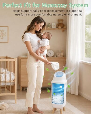 4-Pack Replacement Deodorizer Packs Compatible with Momcozy Diaper Pail, Diaper Pail Deodorizer Refills, Easy Replacement Packs for Nursery Use in Kuwait