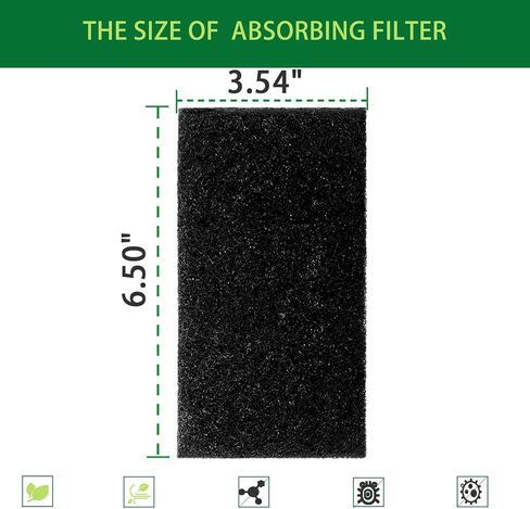 6 Pack Universal Filters for Diaper Pail Trash Can Activated Carbon Filter | Stick-On Diaper Pail Carbon Filters,Garbage Cans Filter Replacement in Kuwait