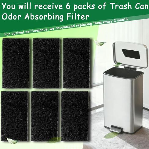 6 Pack Universal Filters for Diaper Pail Trash Can Activated Carbon Filter | Stick-On Diaper Pail Carbon Filters,Garbage Cans Filter Replacement in Kuwait