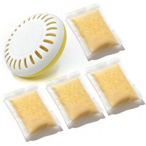 Diaper Pail Deodorizer for Munchkin Step and Pail Diaper Pails | 1 Puck Cartridge & 4 Lemon Scented Odor Remover Refills, 3.5" Diaper Pail Deodorizer, for STEP (15901) and PAIL (15900) in Kuwait