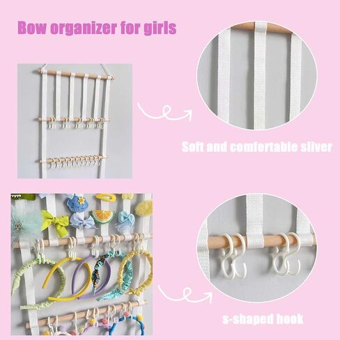 PandaEar Headband Holder for Girls, Bows Organizer for Baby Wall Hanging air Accessories Organizer Storage for Toddler Baby Girls Room in Kuwait