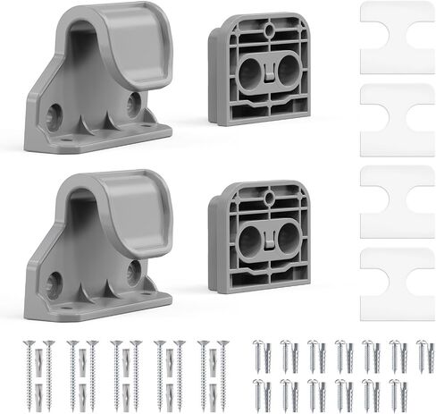 EZIGO Retractable Baby Gates Replacement Parts for 100/120 inch Dog Gate | Full Set Wall Mounting Accessories Including Brackets, Latches, Screws for Extra Wide Baby Gate Retractable Dog Gate, Black in Kuwait