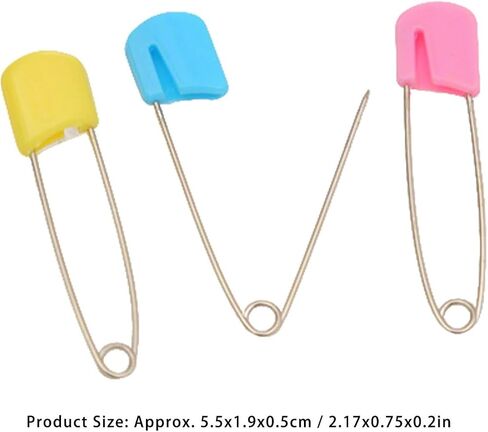 10pcs Toddler Nappy Pins with Safety Locking Closures (Large) | Stainless Steel Diaper Pins, toddler safety pins for Cloth Diapers ABS Plastic Safe Locking Closures in Kuwait