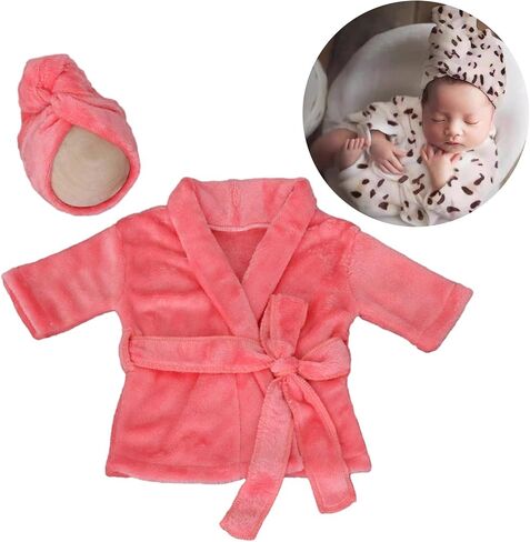 Soft & Adjustable Newborn Bathrobe Photography Bathrobe Soft Sleepsuit for Different Body Types of Babies Gift Photography in Kuwait