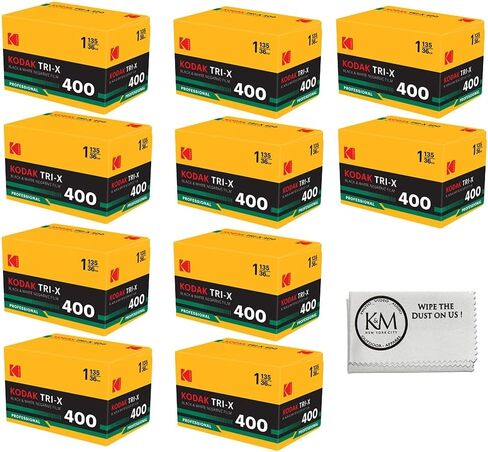 Kodak Tri-X 400 Black & White Negative Film | 35mm Roll Film | 36 Exposures Per Roll, Classic Grain Structure and Fine Grain| 3 Rolls with Microfiber Cloth in Kuwait