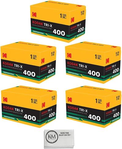 Kodak Tri-X 400 Black & White Negative Film | 35mm Roll Film | 36 Exposures Per Roll, Classic Grain Structure and Fine Grain| 3 Rolls with Microfiber Cloth in Kuwait