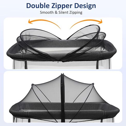 Bassinet Mosquito Net Cover to Keep Cats & Bugs Out for Baby, Two-Way Zipper, Portable Bassinet Cover with Storage Bag, Breathable Baby Mosquito Net for Travel Crib, Black in Kuwait