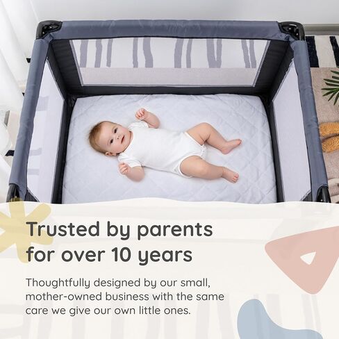 Margaux & May Pack N Play Mattress Protector – 100% Waterproof Mini Crib Mattress Protector & Playard Mattress Cover, Oeko-TEX® Certified, Soft Noiseless Protection, 39" x 27" in Kuwait