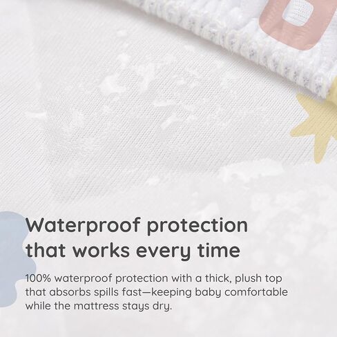 Margaux & May Pack N Play Mattress Protector – 100% Waterproof Mini Crib Mattress Protector & Playard Mattress Cover, Oeko-TEX® Certified, Soft Noiseless Protection, 39" x 27" in Kuwait