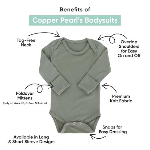Copper Pearl Short Sleeve Bodysuit Baby: Ultra Soft Bodysuits for Newborns, Boys, Girls, and Infants - Stylish, Comfortable, Overlap Shoulders, Premium Knit Fabric - Clementine, Newborn in Kuwait