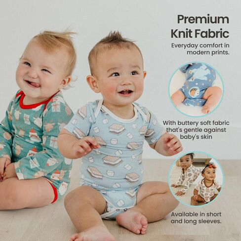 Copper Pearl Short Sleeve Bodysuit Baby: Ultra Soft Bodysuits for Newborns, Boys, Girls, and Infants - Stylish, Comfortable, Overlap Shoulders, Premium Knit Fabric - Clementine, Newborn in Kuwait