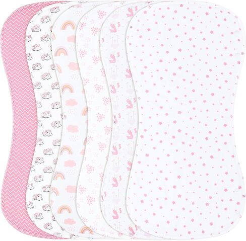 Baby Burp Cloths & Baby Bibs 2-in-1 Design Large Size 3 Layers Thicken Cotton Super Absorbent and Soft Baby Spit Up Burping Rags Baby Burp Cloth Set for Boys and Girls Solid 12 Pack in Kuwait