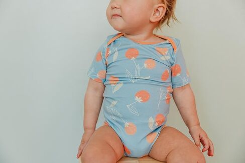 Copper Pearl Short Sleeve Bodysuit Baby: Ultra Soft Bodysuits for Newborns, Boys, Girls, and Infants - Stylish, Comfortable, Overlap Shoulders, Premium Knit Fabric - Clementine, Newborn in Kuwait
