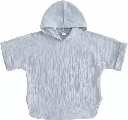 Girls' Breathable Summer Cover-Up | Girls' Lightweight Hooded Cover-Up – Soft Crinkled Cotton Beach & Pool Poncho for Toddlers & Kids (Ages 1-8) in Kuwait