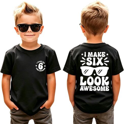 6th Birthday Shirt Boy 6 Year Old Birthday T-Shirt Toddler Boy Sixth Bday Party Gift Outfit Kids Short Sleeve Tee Top in Saudi Arabia