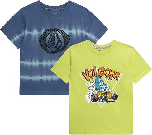 Volcom Boys Toddler Shirts - 2 Pack Cotton Blend Short Sleeve Tshirts for Kids - Cool Casual Crew Neck Graphic Tees for Boys in Kuwait