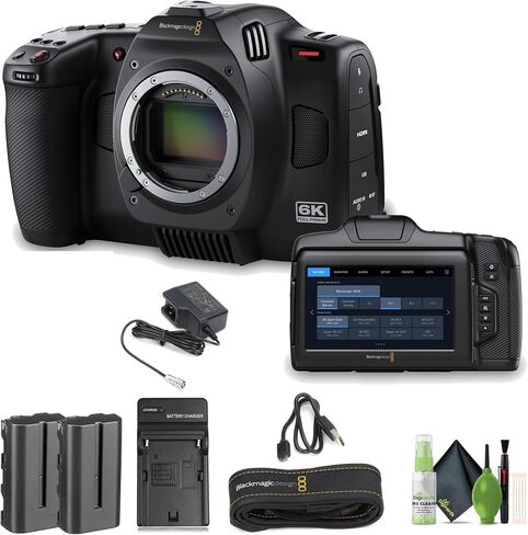 Blackmagic Design Cinema Camera 6K for L Mount (BM-CINECAM60KLFL) Bundle with NPF550 Battery + Cleaning Kit in Kuwait