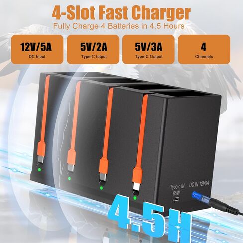 JYJZPB 4 Pack Rechargeable for Moultrie Edge 2 Battery Pack+4 Port Charger | Compatible with Moultrie Cellular Trail Camera EDGE,EDGE 2,EDGE 3,EDGE PRO,EDGE 2 PRO,EDGE 3 PRO,USB-C Solar Panels Charging in Kuwait