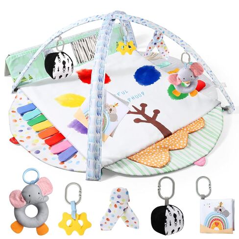BLF FUN Sensory Baby Play Mat, Montessori Inspired Play Gym Mat for Infants, Machine Washable Activity Mat, Christmas Birthday Gifts for Toddlers 0-6-12-18 Months in Kuwait