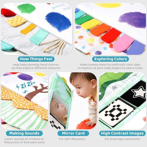 BLF FUN Sensory Baby Play Mat, Montessori Inspired Play Gym Mat for Infants, Machine Washable Activity Mat, Christmas Birthday Gifts for Toddlers 0-6-12-18 Months in Kuwait