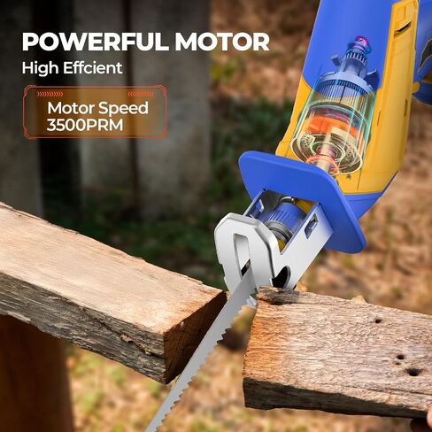 Cordless Reciprocating Saw Compatible with Dewalt 20V Battery(No Battery) | Brushless Sawzall with 3500 SPM,Tool-Free Blade Change, LED Work Light, 4 Blades for Wood, Metal and PVC Cutting in Kuwait