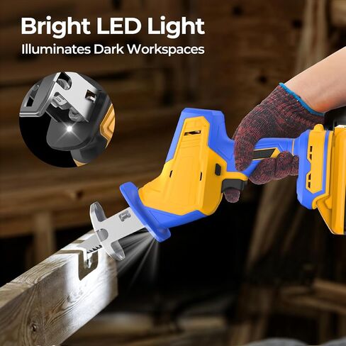 Cordless Reciprocating Saw Compatible with Dewalt 20V Battery(No Battery) | Brushless Sawzall with 3500 SPM,Tool-Free Blade Change, LED Work Light, 4 Blades for Wood, Metal and PVC Cutting in Kuwait