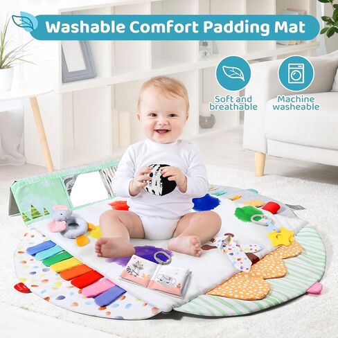 BLF FUN Sensory Baby Play Mat, Montessori Inspired Play Gym Mat for Infants, Machine Washable Activity Mat, Christmas Birthday Gifts for Toddlers 0-6-12-18 Months in Kuwait