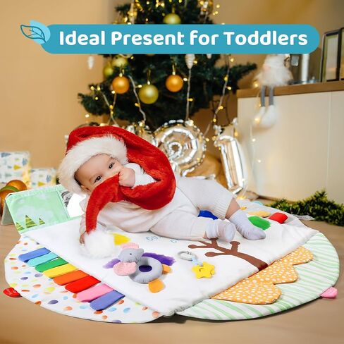 BLF FUN Sensory Baby Play Mat, Montessori Inspired Play Gym Mat for Infants, Machine Washable Activity Mat, Christmas Birthday Gifts for Toddlers 0-6-12-18 Months in Kuwait