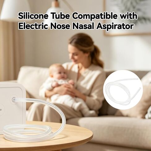 VANEST Replacement Tubing Compatible with Dr. Noze Best NozeBot Electric Nasal Aspirator, Silicone Hose for Electric Nose Cleaner BPA-Free Portable & Easy to Clean Nose Sucker Tube in Kuwait