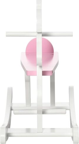 Qaba Wooden Rocking Horse, Baby Rocking Chair, for Toddlers 1-3, Kids Ride on Horse for Boys and Girls, Pink and White in Kuwait