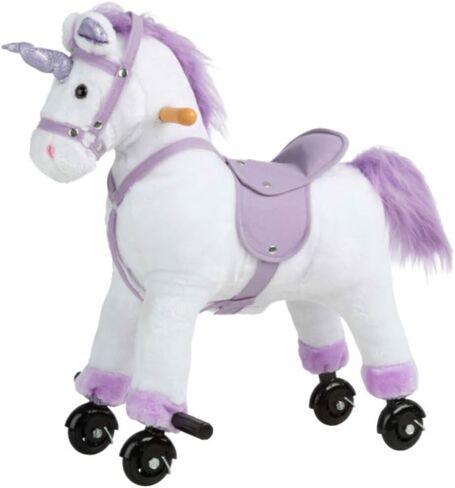 Ride on Horse - Walking Unicorn Toys with Wheels and Sounds - Ride on Toys for Kids Aged 3 and Up - Plush Kids Ride on Toys by Happy Trails in Kuwait