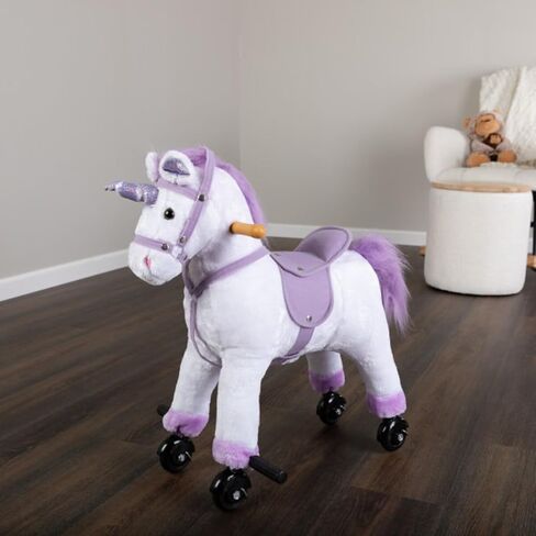 Ride on Horse - Walking Unicorn Toys with Wheels and Sounds - Ride on Toys for Kids Aged 3 and Up - Plush Kids Ride on Toys by Happy Trails in Kuwait