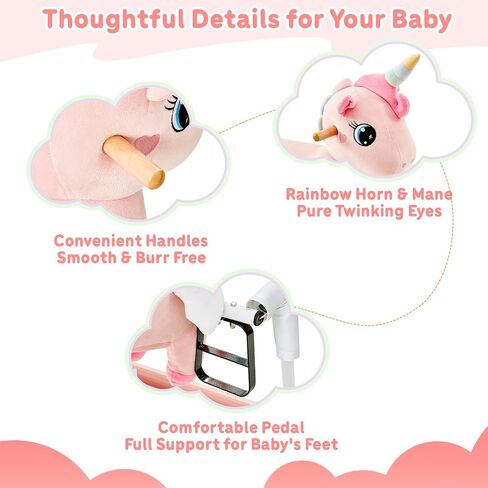 FUNLIO Unicorn Spring Rocking Horse for Kids 3-6, Rainbow Fairy Ride on Horse with Covered Spring & Sturdy Frame, Neighing & Galloping Sound for Pretend Play, Horse Toys Gift, CPC & CE Certified-Pink in Kuwait