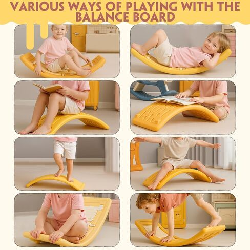 Rocking Horse for Toddlers Kids 3 in 1 Wobble Balance Board 3-5 Year Old Rocker Balance Board Baby Rocking Toy with Pedal Backrest Birthday Gift Open Ended Learning Toy for Girl and Boy in Kuwait