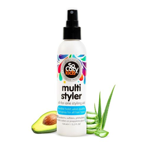 SoCozy Multi Styler, Styling Hair Spray for Kids, Safe for Everyday Use (5.2 Fl Oz) Holds Like a Light Gel, Gentle Formula with Quinoa, Vitamin B5 & Aloe, No Parabens, Sulfates or Synthetic Colors in Kuwait