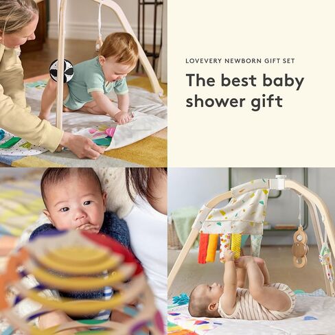 LOVEVERY, The Newborn Gift Set, Play Gym with Sensory Strands and Looker Play Kit, Baby Development Essentials, Ages 0+ in Kuwait