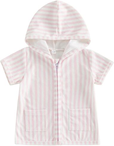 Toddler Baby Swim Cover Up Hooded Zip-up Cover Ups Beach Vocation Bathing Swimsuit in Saudi Arabia
