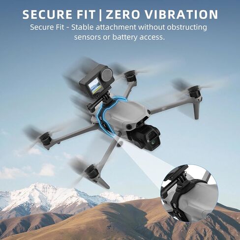 Camera Expansion Mount Bracket Holder, Expandable Accessory Mounting Adapter with Silicone Strap for Air 3S Air 3 Pro Drone and Go 3 Action 5 Ca in Kuwait