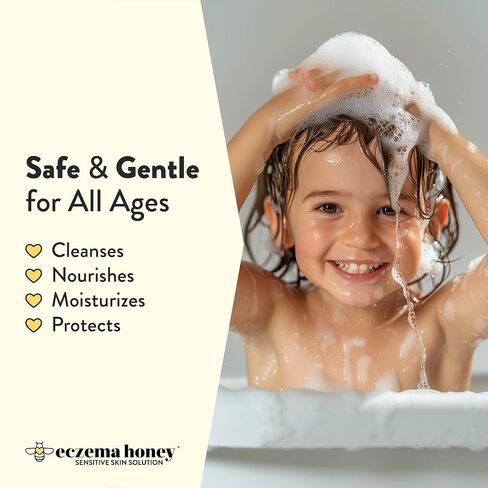 ECZEMA HONEY Nourishing Shampoo - Helps with Psoriasis, Dermatitis, & Flaking - Daily Dandruff Shampoo & Scalp Care - Itchy Scalp Treatment for Men, Women & Kids (8 Oz) in Kuwait