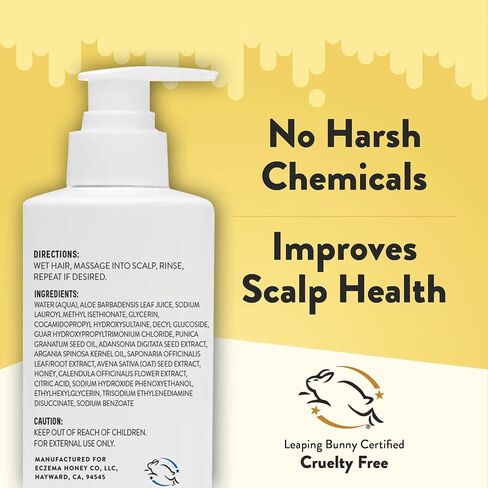 ECZEMA HONEY Nourishing Shampoo - Helps with Psoriasis, Dermatitis, & Flaking - Daily Dandruff Shampoo & Scalp Care - Itchy Scalp Treatment for Men, Women & Kids (8 Oz) in Kuwait
