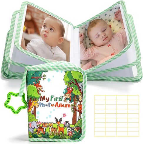Baby's My First Family Photo Album Soft Photo Cloth Book | Holds 4x6inches Pictures Baby Memory Album Gift for Newborn Baby Shower Family Photos in Kuwait
