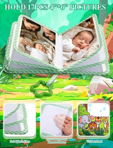 Baby's My First Family Photo Album Soft Photo Cloth Book | Holds 4x6inches Pictures Baby Memory Album Gift for Newborn Baby Shower Family Photos in Kuwait
