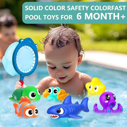No Hole Mold Free Baby Bath Toys for Kids Ages 1-3,Water Toys for Babies and Toddlers,Ocean Animal Bath Toys for Bathtub,Shower,Beach, Pool,Water Table,Boys Girls Gifts with Storage Bag in Kuwait