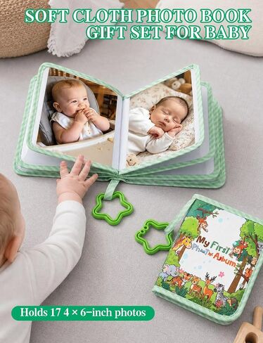 Baby's My First Family Photo Album Soft Photo Cloth Book | Holds 4x6inches Pictures Baby Memory Album Gift for Newborn Baby Shower Family Photos in Kuwait