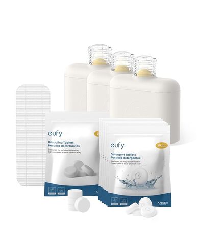 eufy Baby Bottle Washer Maintenance Kit: Water Softener, 180 Detergent Tabs | Includes: Water Softener 3 Pcs, Detergent Tablets 180 Pcs, Descaling Tablets 6 Pcs, Filter 1 Pcs in Kuwait