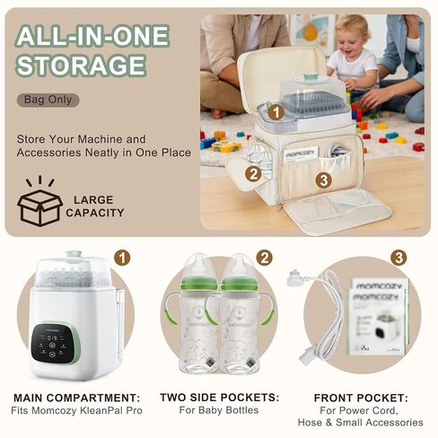 Storage Bag Compatible with Momcozy KleanPal Pro Baby Bottle Washer, Heavy Duty Carrying Case for Bottle Washer Machine, Large Capacity Travel Organizer with Multiple Pockets for Accessories(Bag Only) in Kuwait